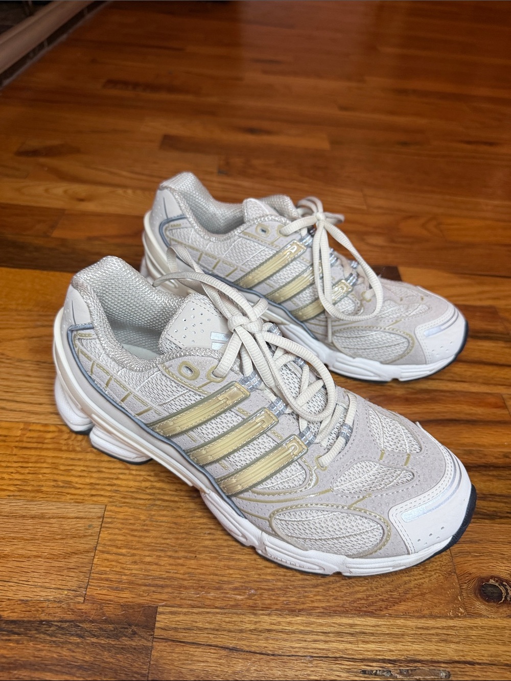 Adidas Cream and Gold Athletic Sneakers - Picture 2 of 6